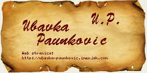 Ubavka Paunković vizit kartica